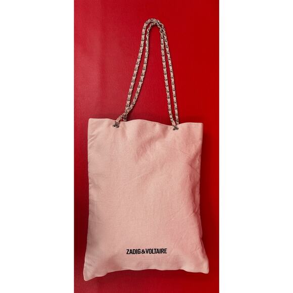 Girls Can Do Anything Zadig & Voltaire Parfums Chain Strap Pink Canvas Bag - Picture 5 of 14